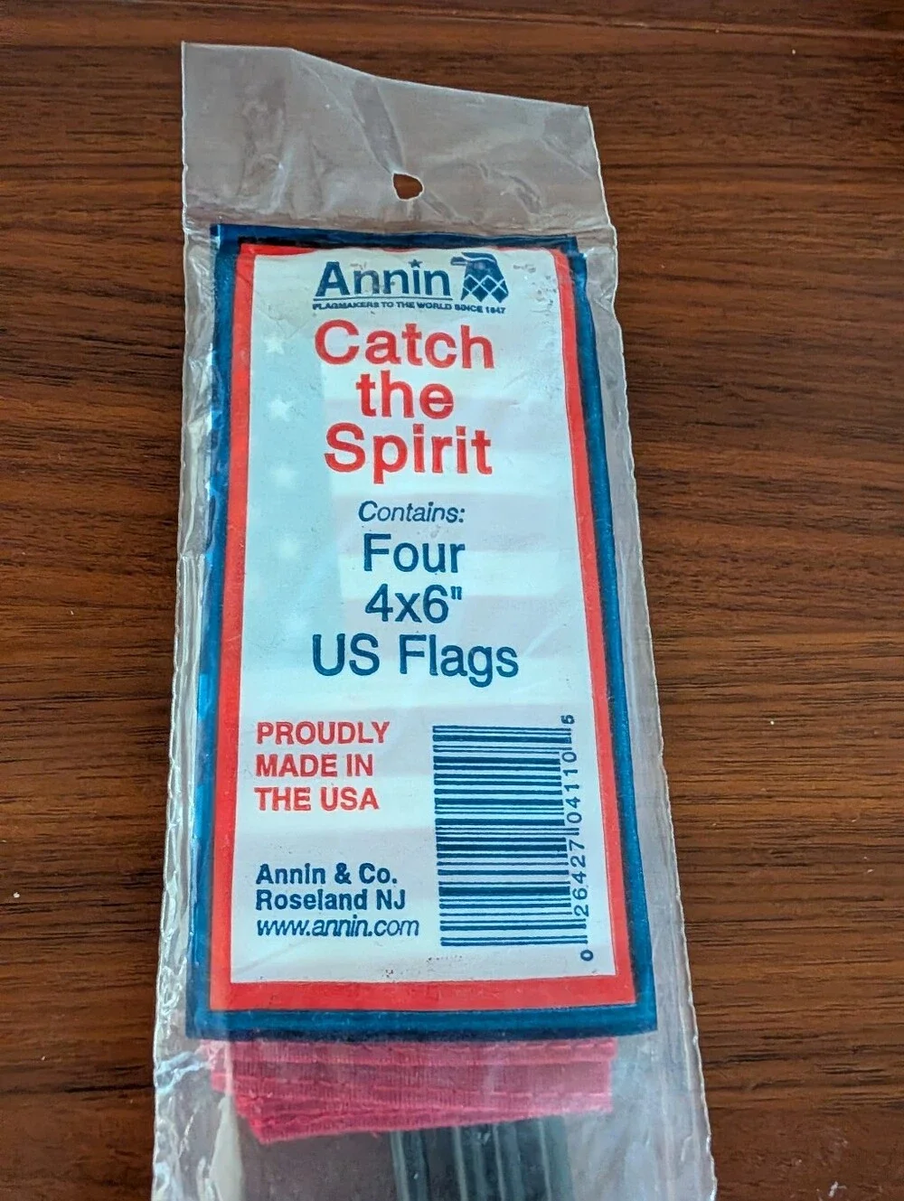 Catch The Spirit Made In The USA 4x6 Inch US Flags Pack of 4